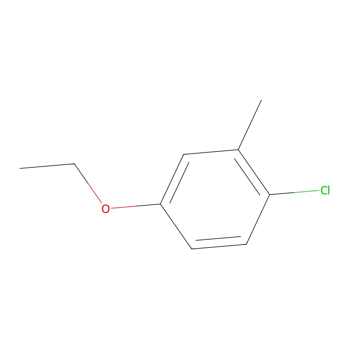 1-Chloro-4-ethoxy-2-methylbenzene molecular structure, CAS 199590-71-1