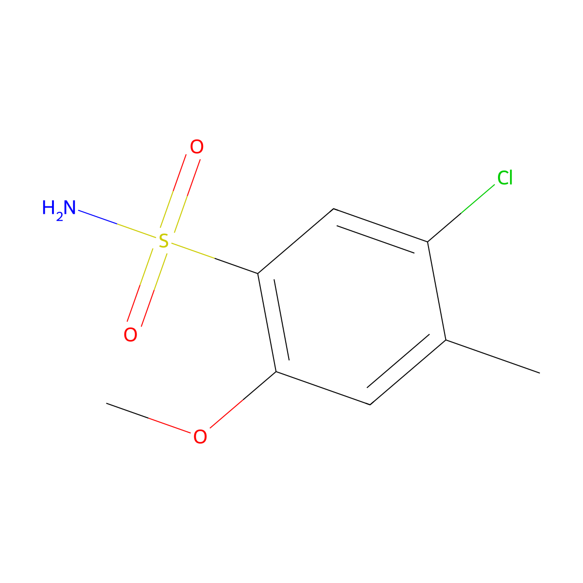 5-Chloro-2-methoxy-4-methylbenzene-1-sulfonamide molecular structure, CAS 199590-75-5