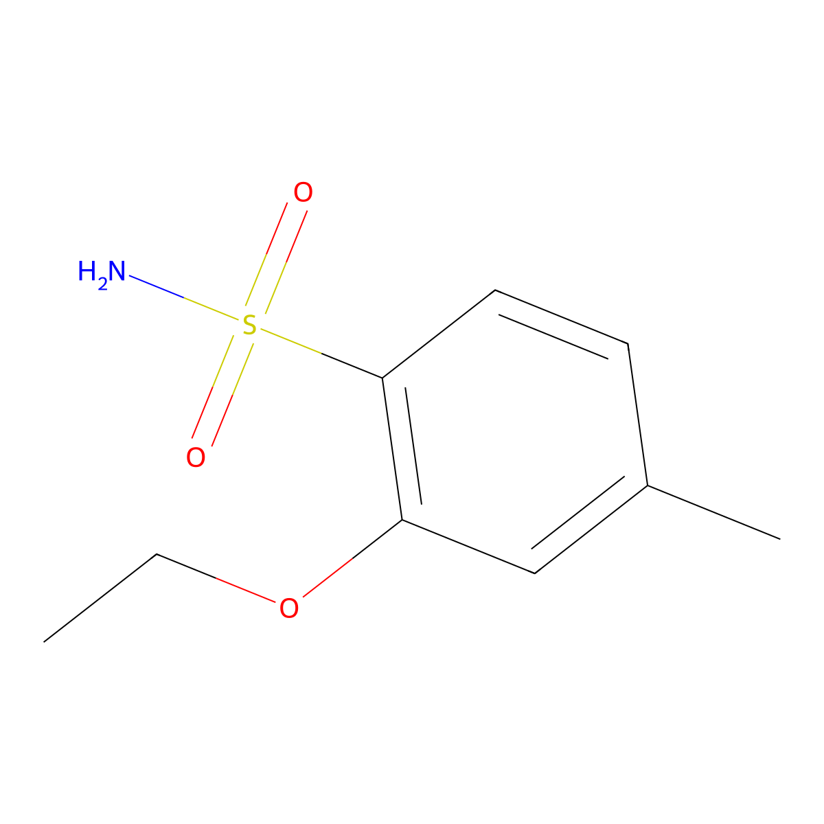 2-Ethoxy-4-methylbenzenesulfonamide molecular structure, CAS 199590-76-6
