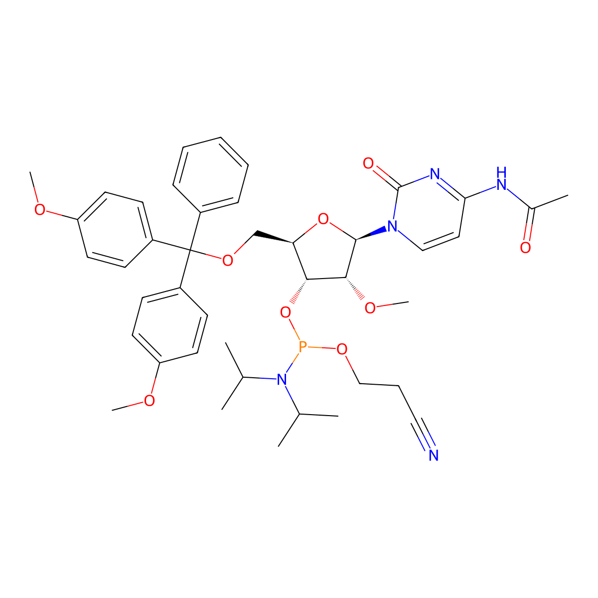 2'-OMe-Ac-C Phosphoramidite molecular structure, CAS 199593-09-4