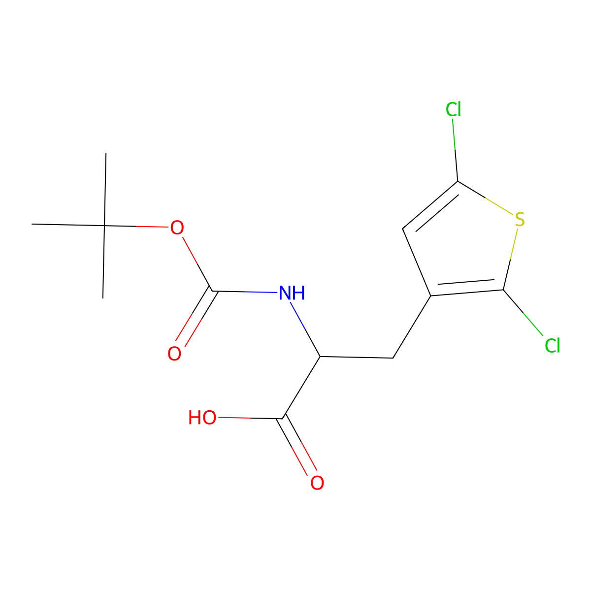 2-{[(Tert-butoxy)carbonyl]amino}-3-(2,5-dichlorothiophen-3-yl)propanoic acid molecular structure, CAS 1995950-76-9