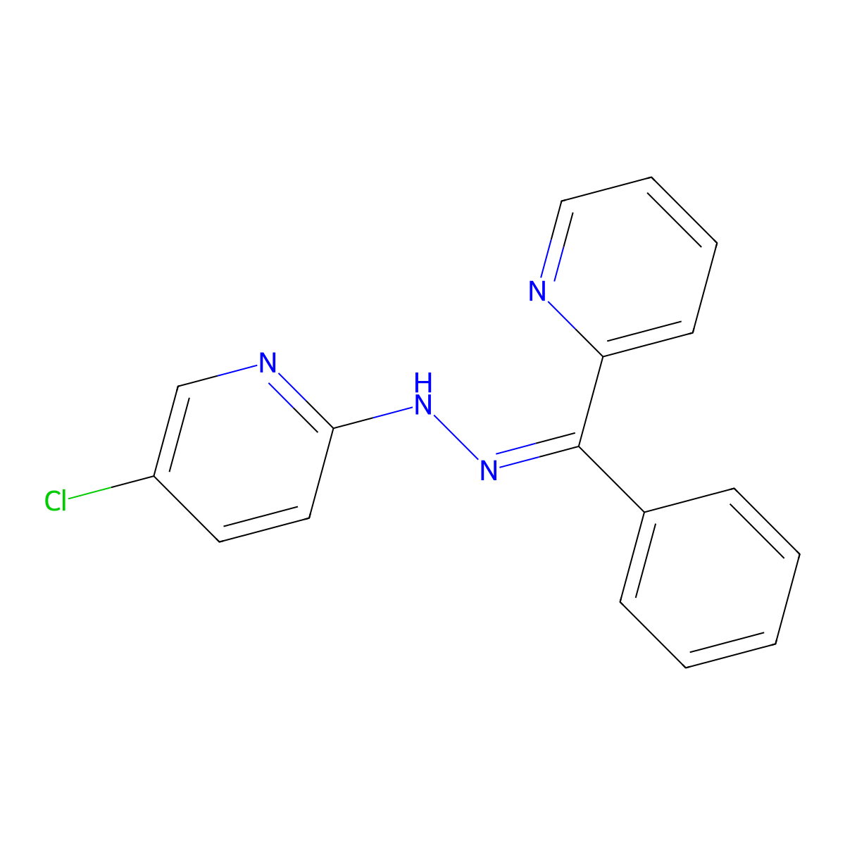 5-Chloro-2-{2-[phenyl(pyridin-2-yl)methylidene]hydrazin-1-yl}pyridine molecular structure, CAS 199596-05-9