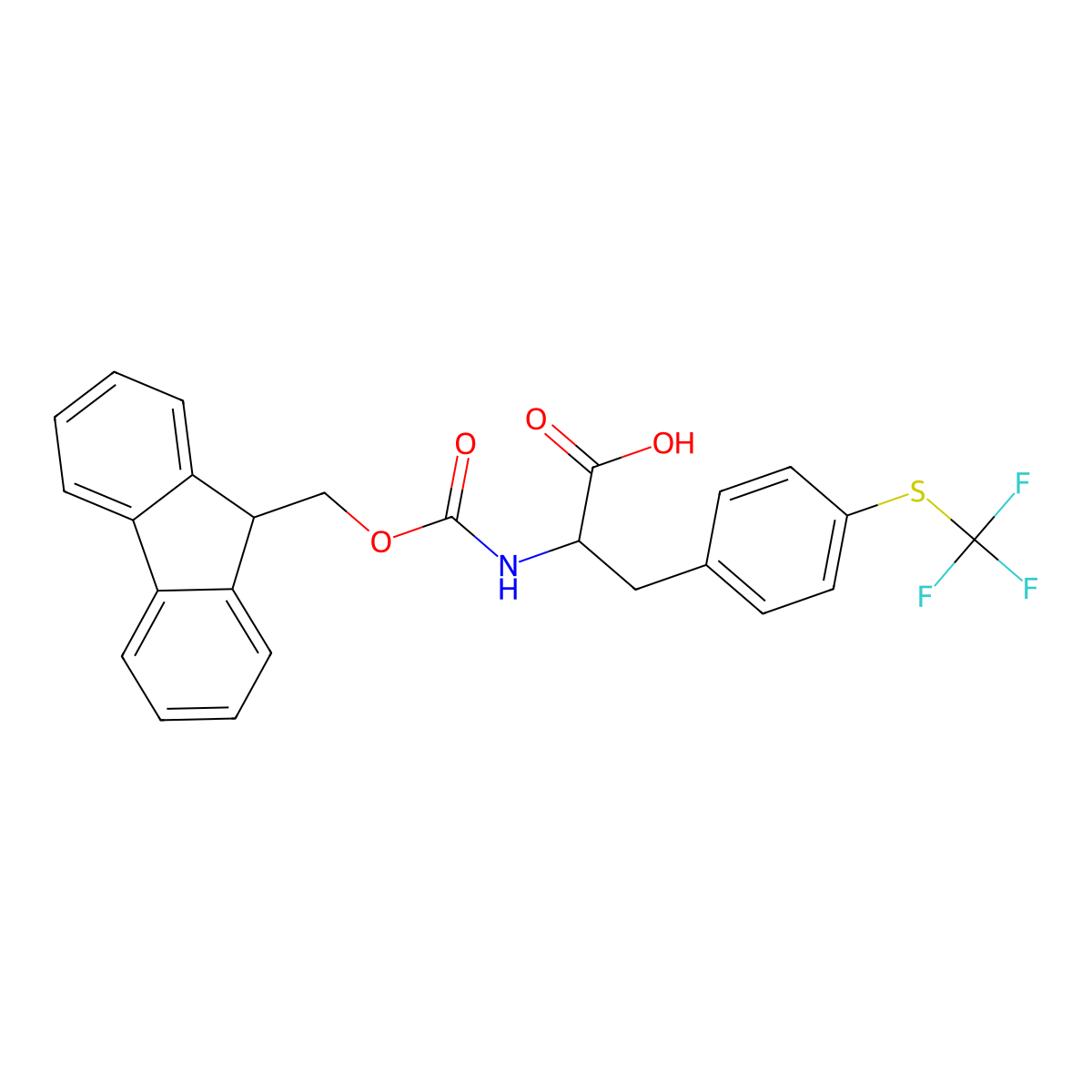 2-({[(9H-fluoren-9-yl)methoxy]carbonyl}amino)-3-{4-[(trifluoromethyl)sulfanyl]phenyl}propanoic acid molecular structure, CAS 1995971-32-8