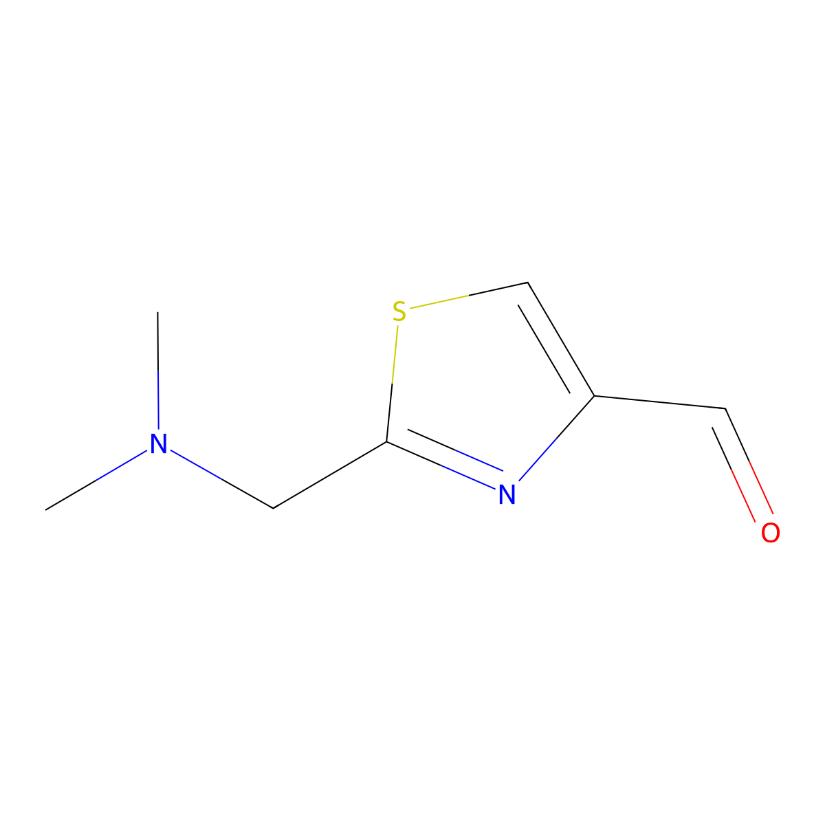 2-[(Dimethylamino)methyl]-1,3-thiazole-4-carbaldehyde molecular structure, CAS 199599-68-3