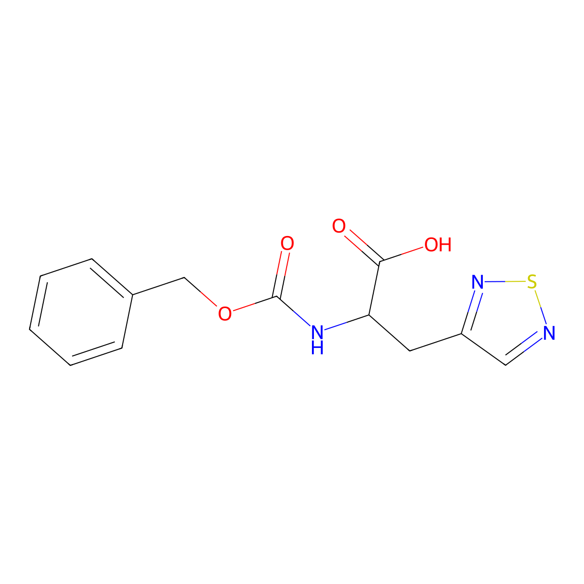 2-{[(Benzyloxy)carbonyl]amino}-3-(1,2,5-thiadiazol-3-yl)propanoic acid molecular structure, CAS 1995997-06-2