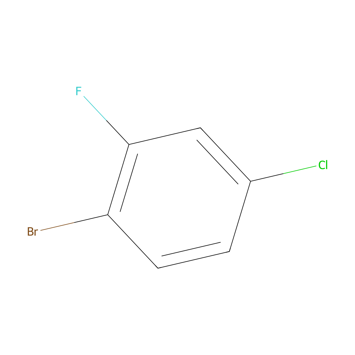 1-Bromo-4-chloro-2-fluorobenzene molecular structure, CAS 1996-29-8