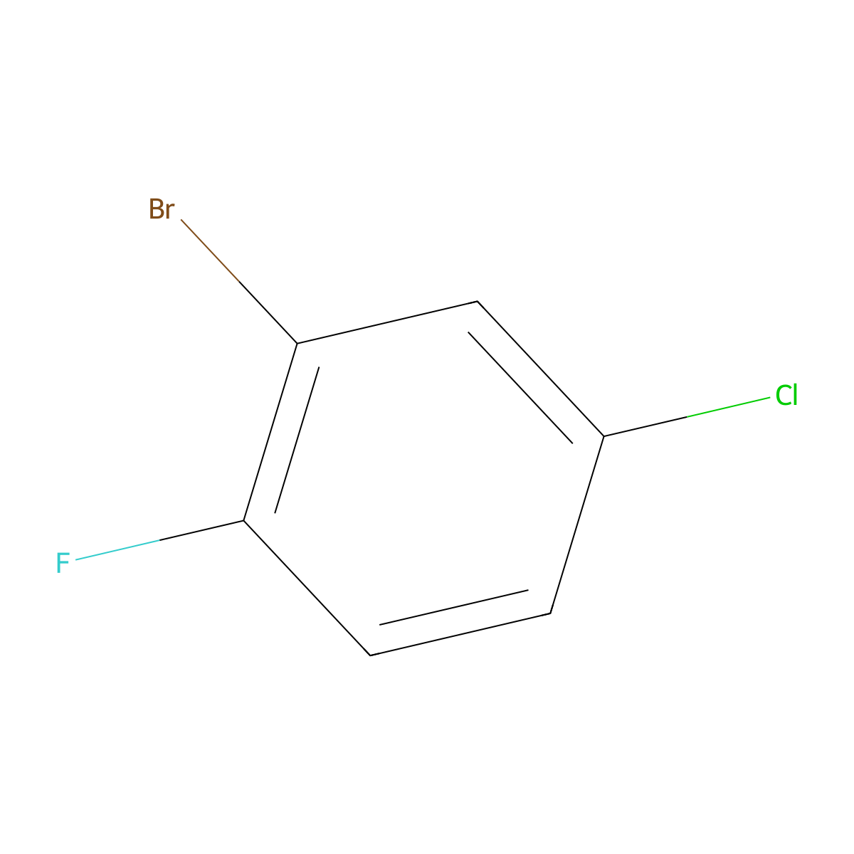 2-Bromo-4-chloro-1-fluorobenzene molecular structure, CAS 1996-30-1