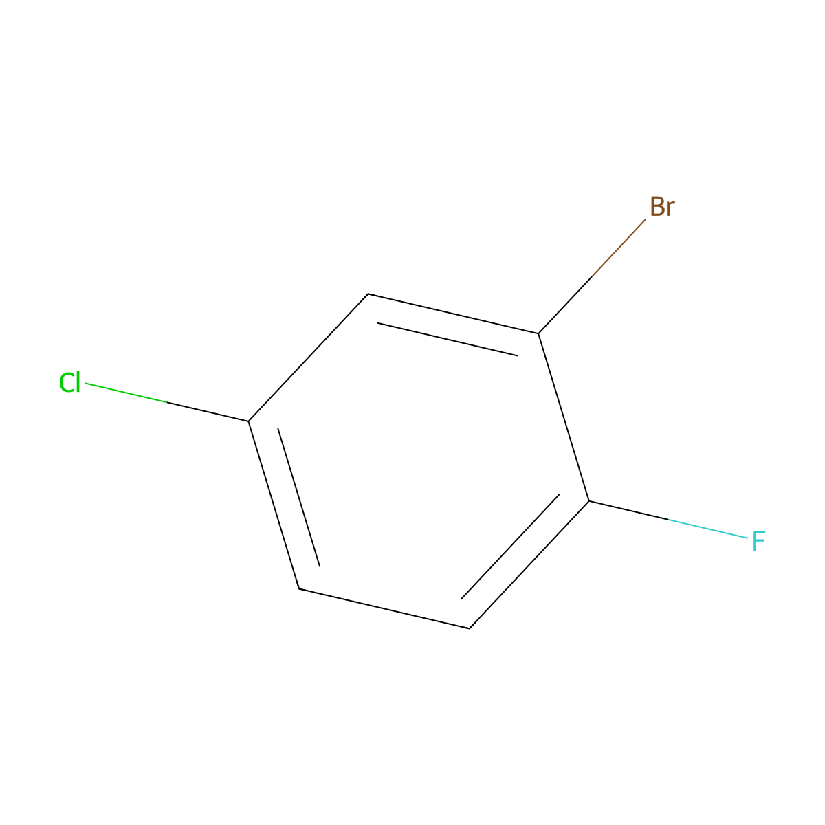 2-Bromo-4-chloro-1-fluorobenzene molecular structure, CAS 1996-30-1