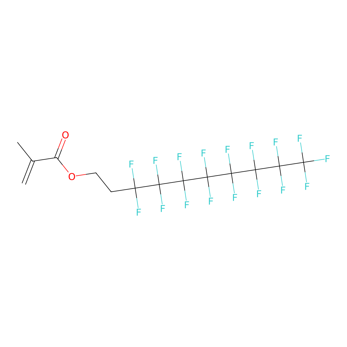 2-Propenoic acid, 2-methyl-, 3,3,4,4,5,5,6,6,7,7,8,8,9,9,10,10,10-heptadecafluorodecyl ester molecular structure, CAS 1996-88-9