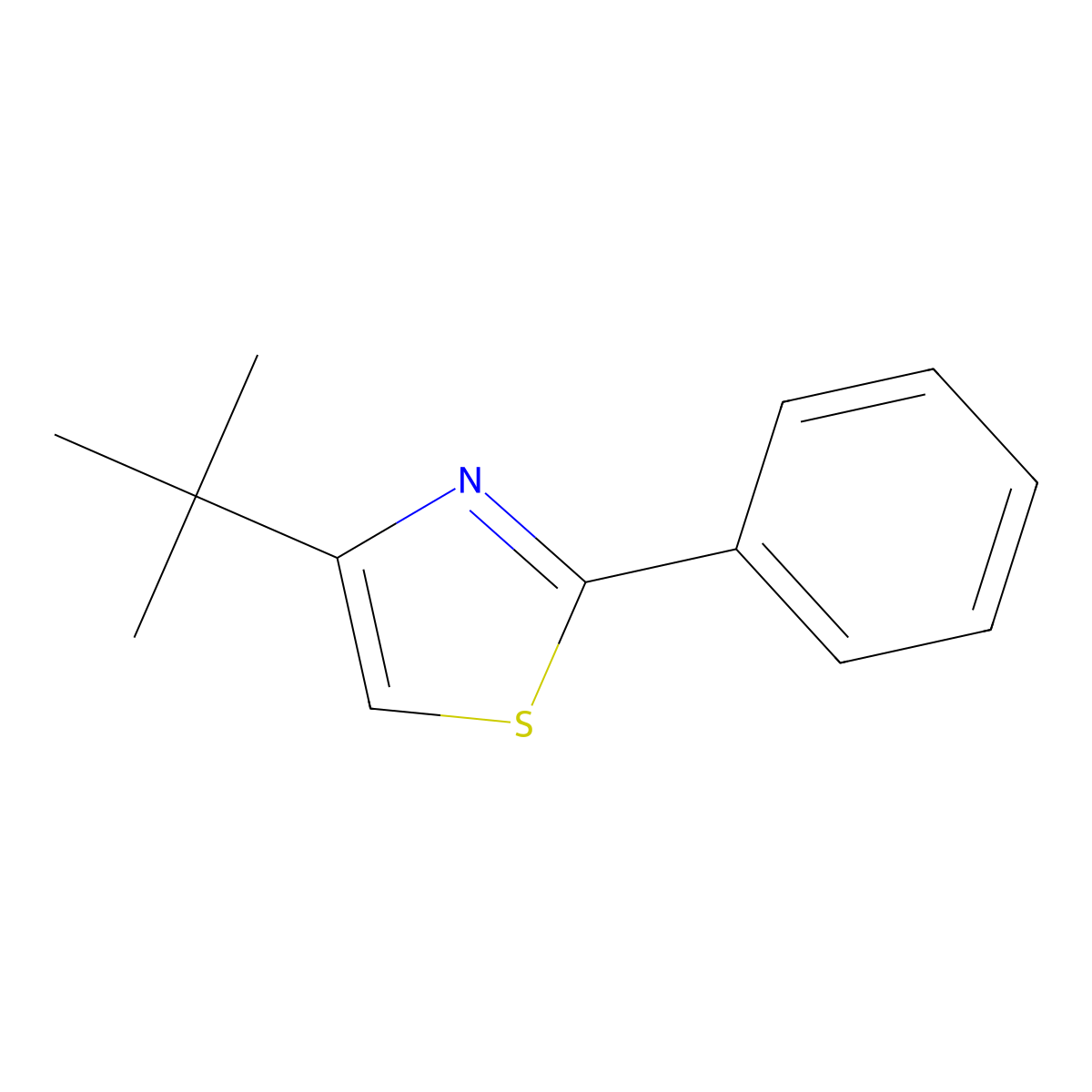 4-tert-Butyl-2-phenyl-1,3-thiazole molecular structure, CAS 19960-63-5