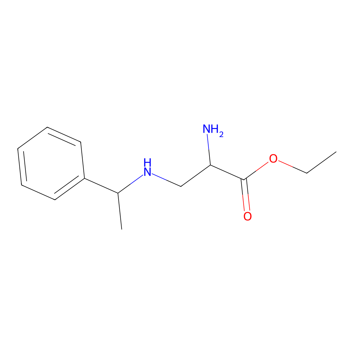 Ethyl 2-amino-3-[(1-phenylethyl)amino]propanoate molecular structure, CAS 1996008-17-3
