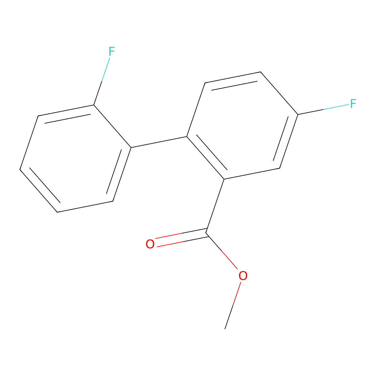 Methyl 2',4-difluoro[1,1'-biphenyl]-2-carboxylate molecular structure, CAS 199609-23-9