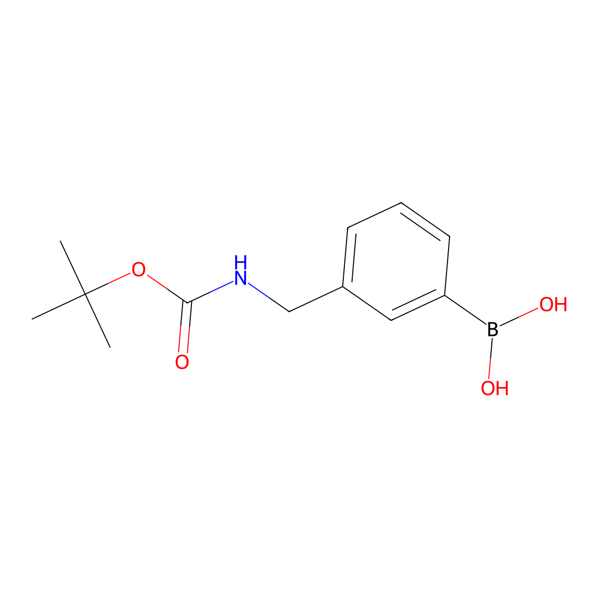 3-(Aminomethyl)benzeneboronic acid, N-BOC protected molecular structure, CAS 199609-62-6