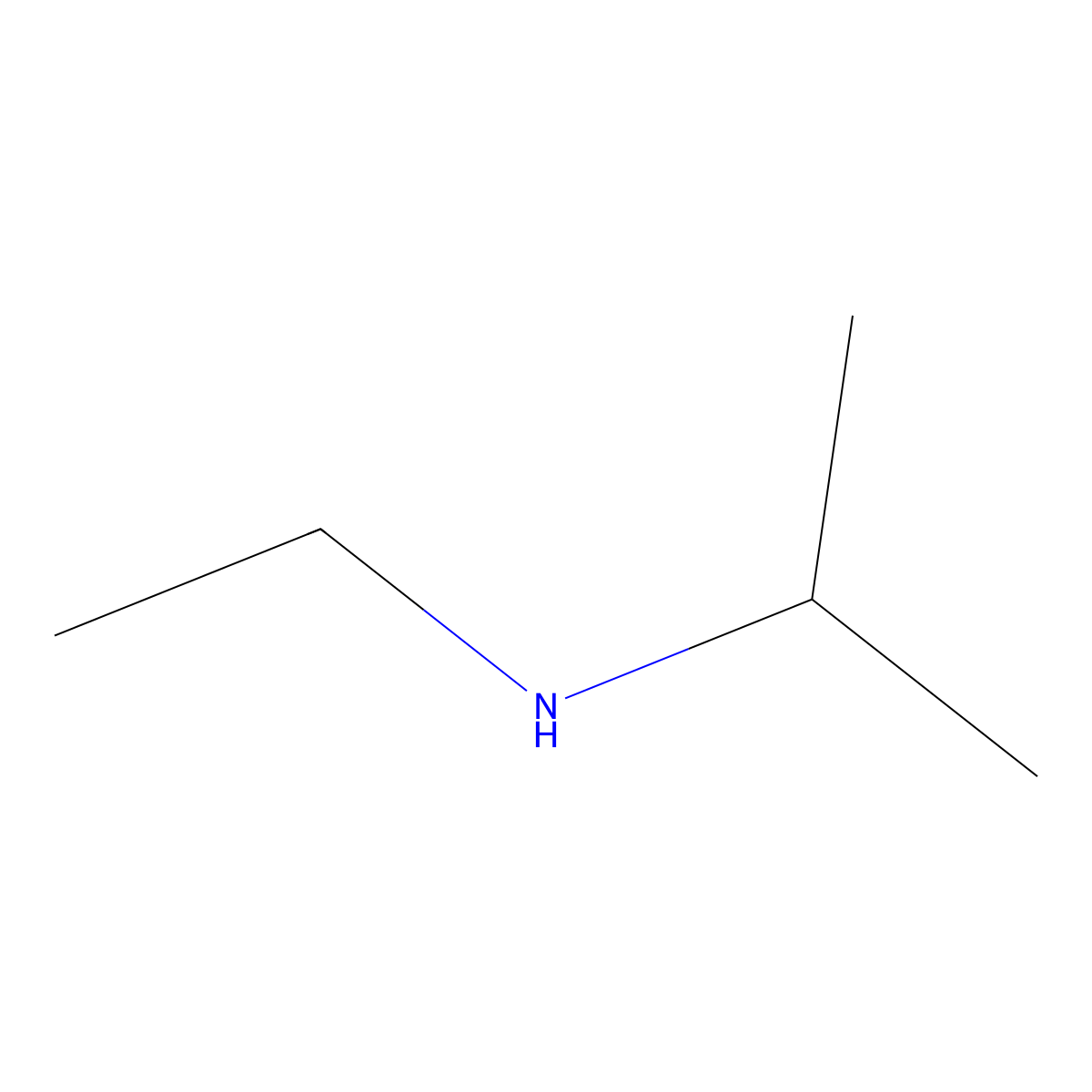 Isopropylethylamine molecular structure, CAS 19961-27-4