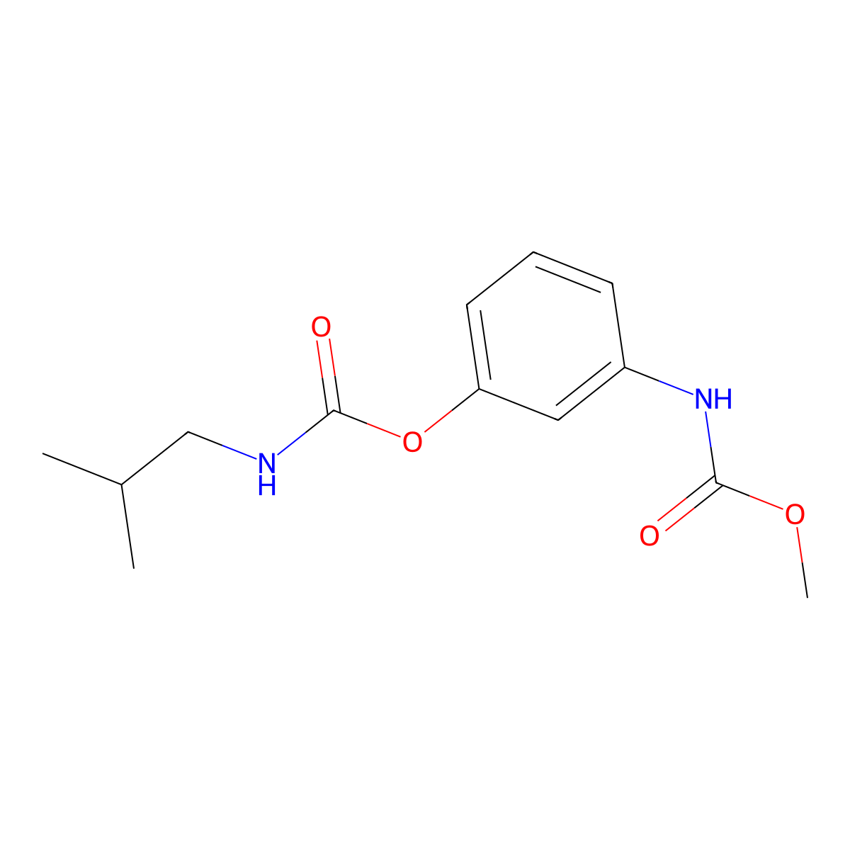 Carbanilic acid, m-hydroxy-, methyl ester, 2-isobutylcarbamate molecular structure, CAS 19961-61-6