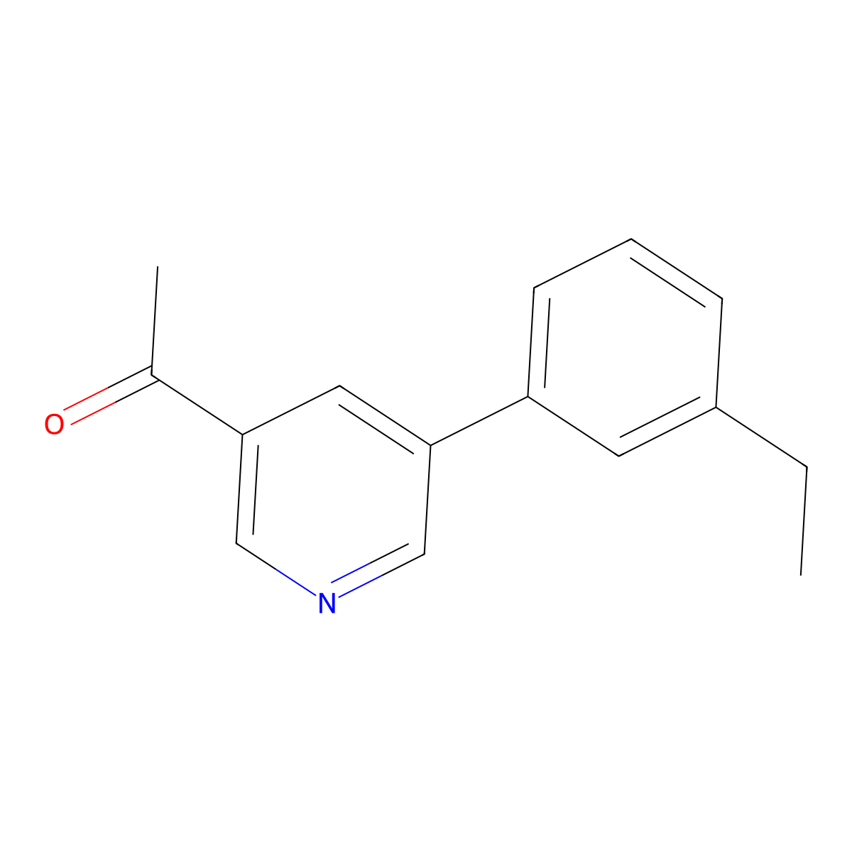1-[5-(3-Ethylphenyl)-3-pyridinyl]ethanone molecular structure, CAS 1996151-51-9