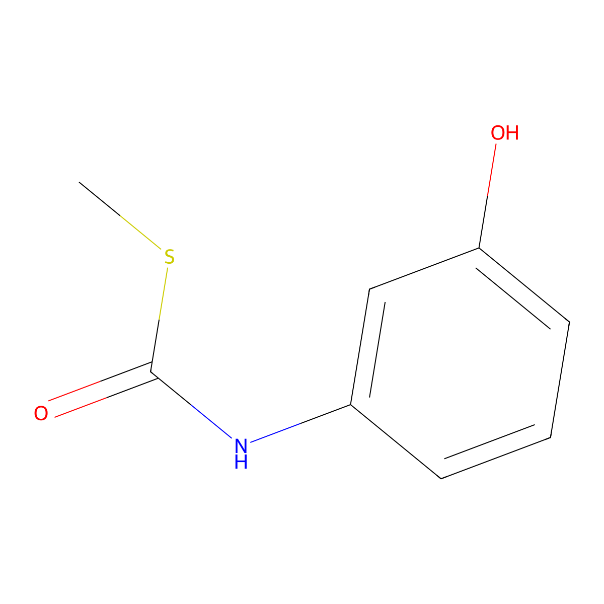Carbamothioic acid, (3-hydroxyphenyl)-, S-methyl ester molecular structure, CAS 19962-05-1