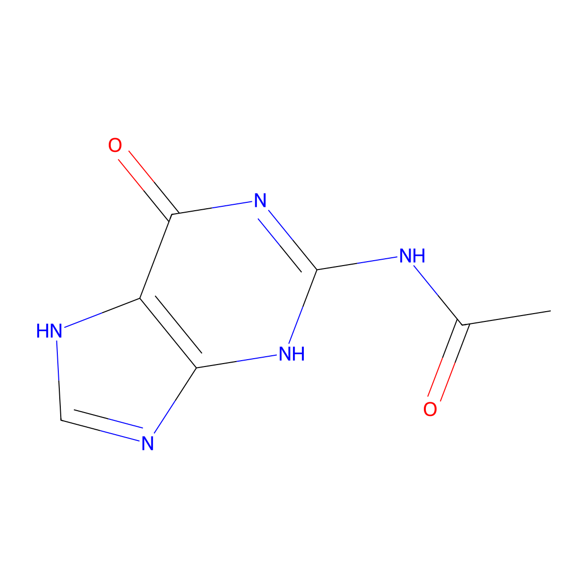 N-(6-oxo-3,7-dihydropurin-2-yl)acetamide molecular structure, CAS 19962-37-9