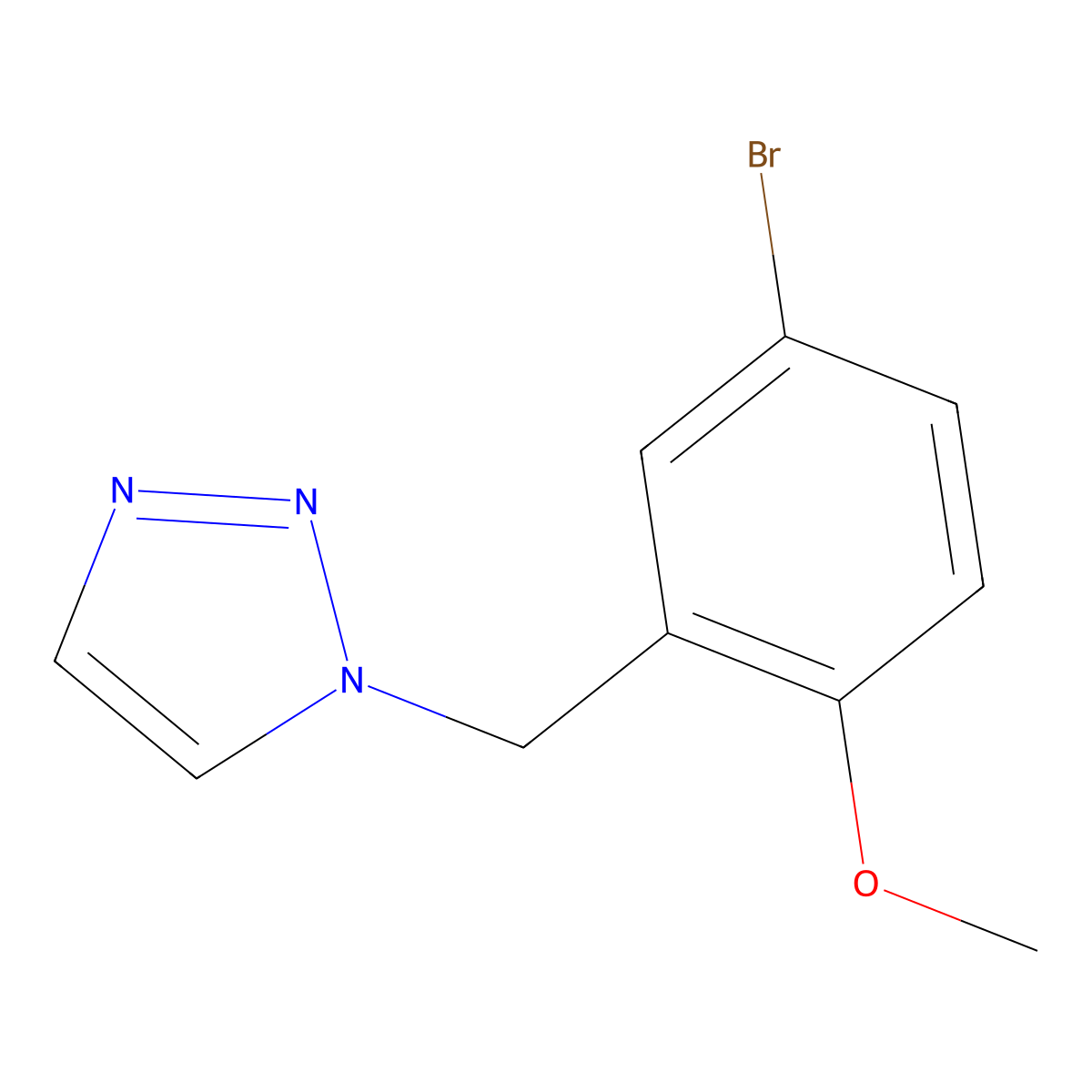 1-[(5-Bromo-2-methoxyphenyl)methyl]triazole molecular structure, CAS 1996201-01-4