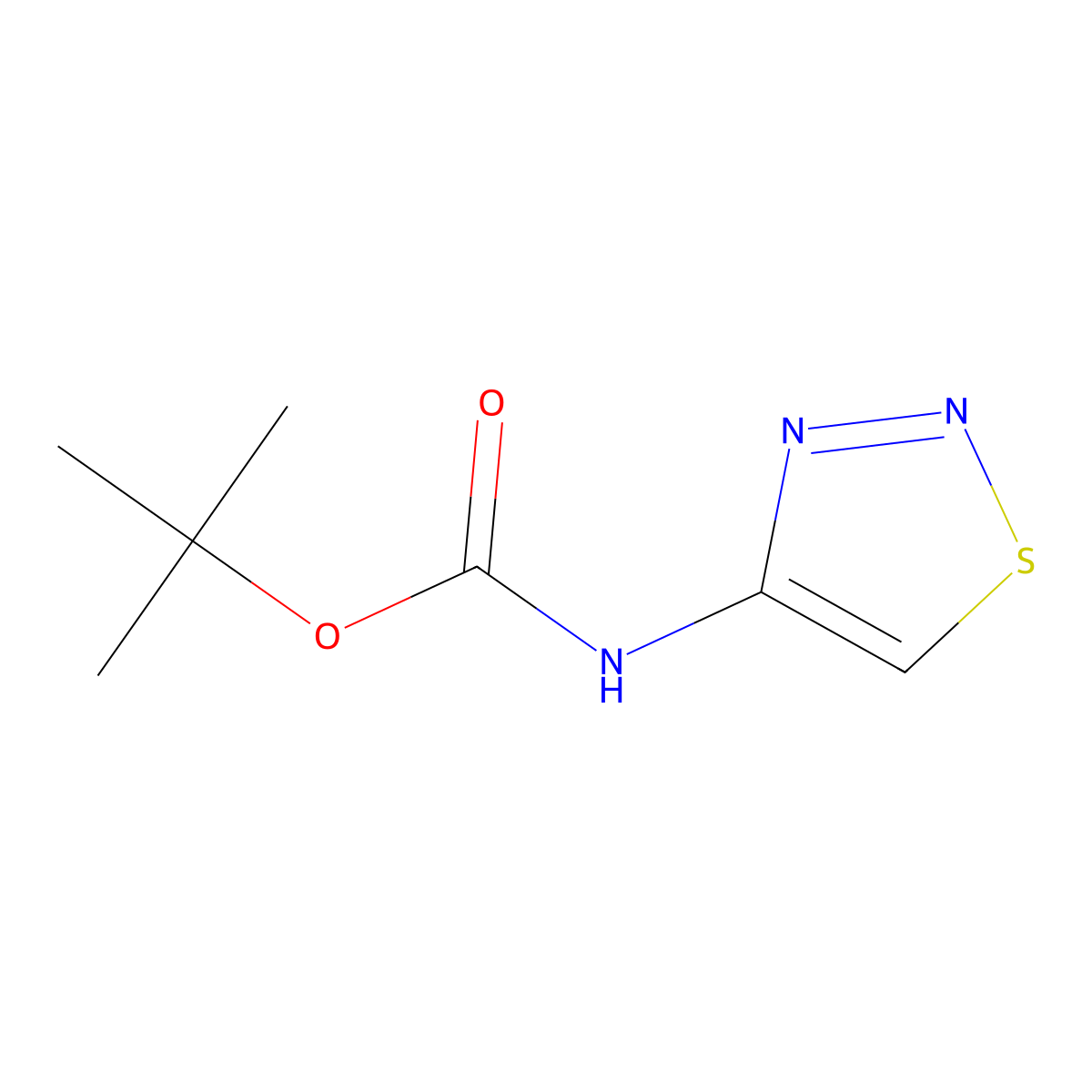 tert-butylN-(1,2,3-thiadiazol-4-yl)carbamate molecular structure, CAS 1996256-17-7