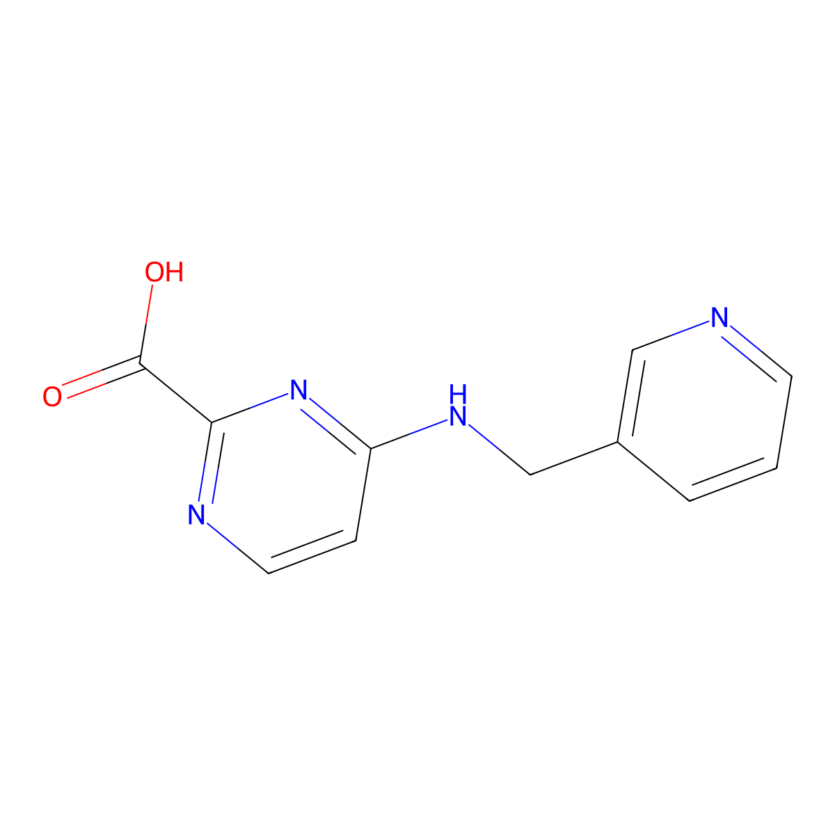 4-{[(Pyridin-3-yl)methyl]amino}pyrimidine-2-carboxylic acid molecular structure, CAS 1996297-35-8