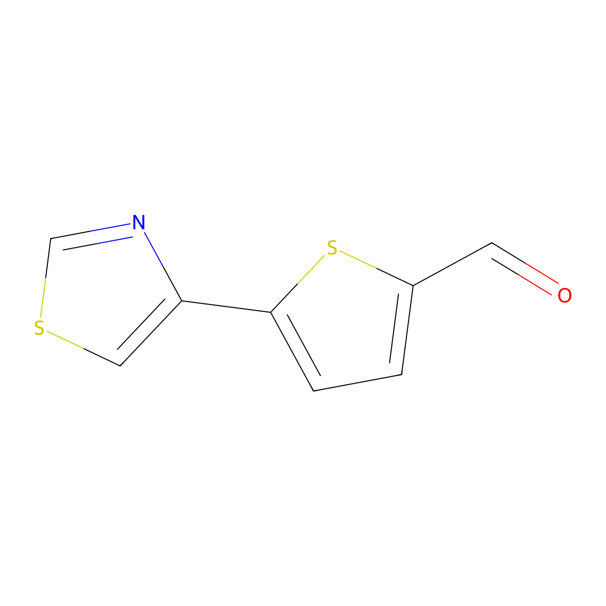 5-(1,3-Thiazol-4-yl)thiophene-2-carbaldehyde molecular structure, CAS 1996329-67-9
