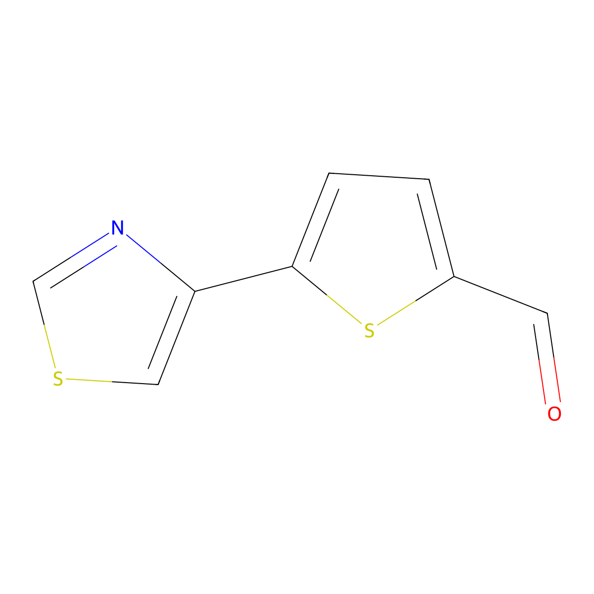 5-(1,3-Thiazol-4-yl)thiophene-2-carbaldehyde molecular structure, CAS 1996329-67-9