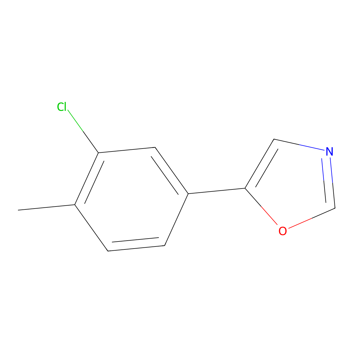 5-(3-Chloro-4-methylphenyl)oxazole molecular structure, CAS 1996343-80-6