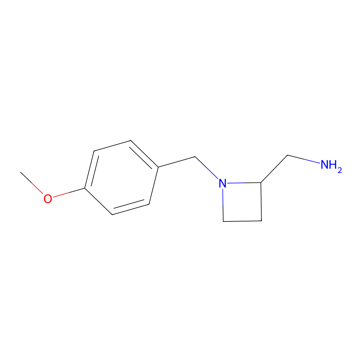 {1-[(4-Methoxyphenyl)methyl]azetidin-2-yl}methanamine molecular structure, CAS 1996427-40-7