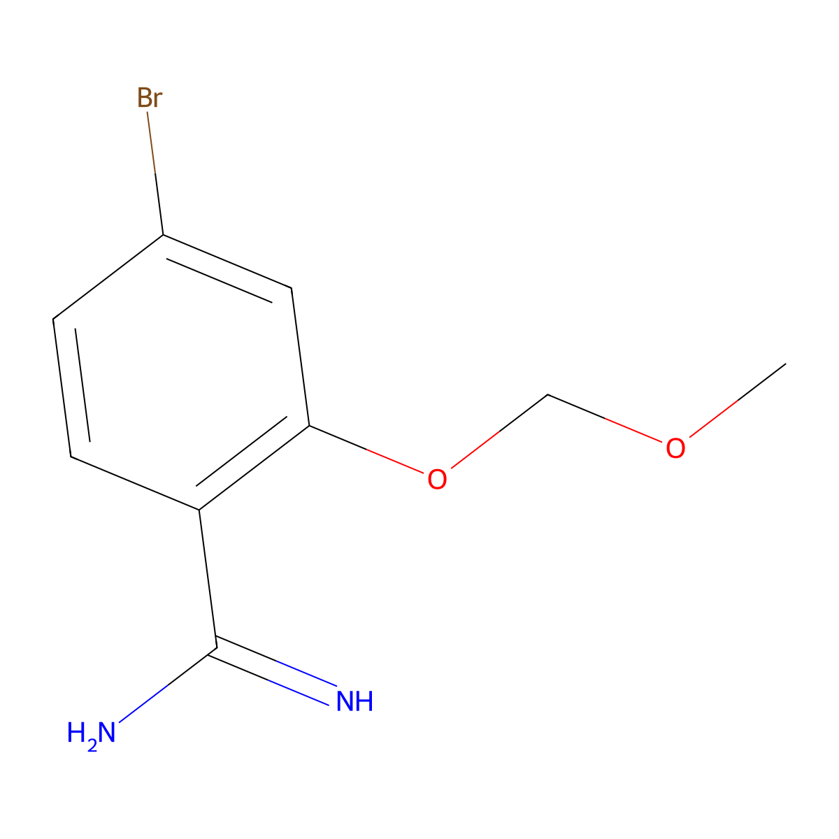 4-Bromo-2-(methoxymethoxy)benzene-1-carboximidamide molecular structure, CAS 1996435-59-6