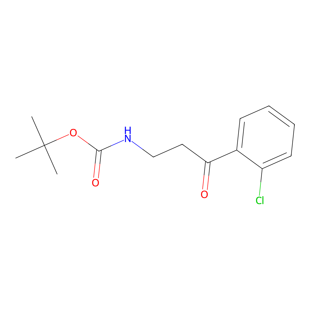 tert-butyl N-[3-(2-chlorophenyl)-3-oxopropyl]carbamate molecular structure, CAS 1996452-60-8
