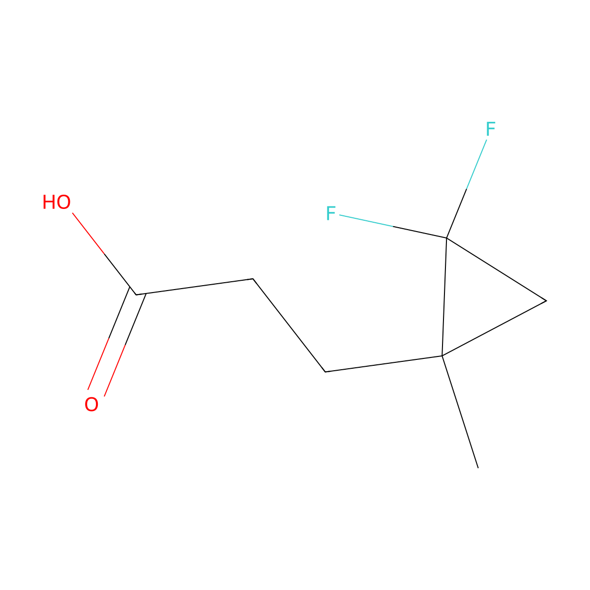 3-(2,2-Difluoro-1-methylcyclopropyl)propanoic acid molecular structure, CAS 1996528-33-6
