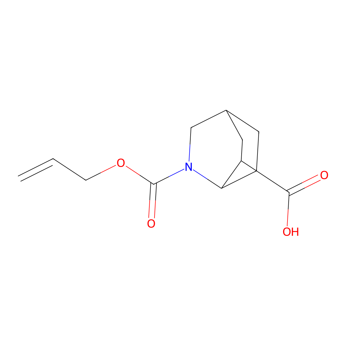 2-[(Prop-2-en-1-yloxy)carbonyl]-2-azabicyclo[2.2.2]octane-6-carboxylic acid molecular structure, CAS 1996542-73-4