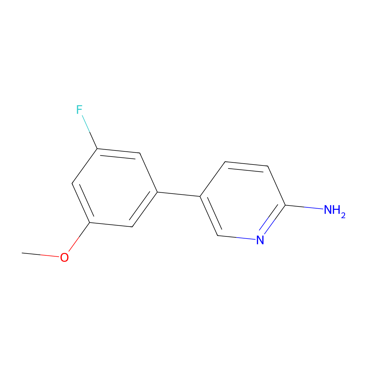 5-(3-Fluoro-5-methoxyphenyl)pyridin-2-amine molecular structure, CAS 1996553-06-0