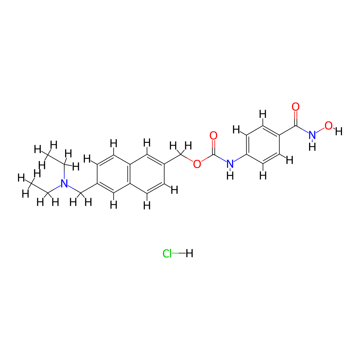 Givinostat hydrochloride anhydrous molecular structure, CAS 199657-29-9