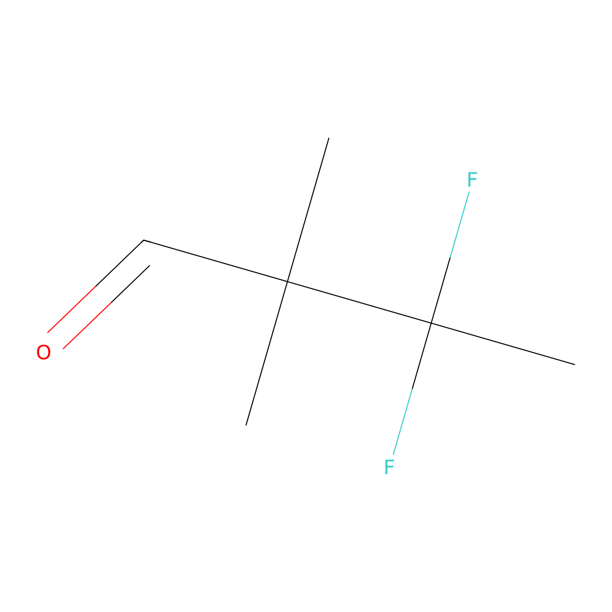 3,3-Difluoro-2,2-dimethylbutanal molecular structure, CAS 1996581-55-5