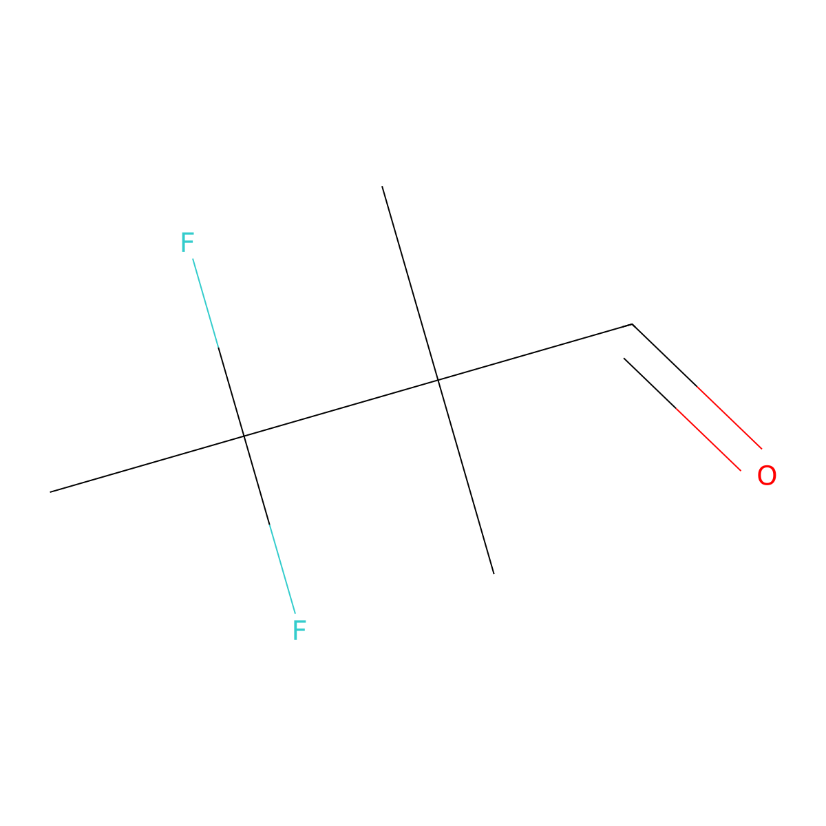 3,3-Difluoro-2,2-dimethylbutanal molecular structure, CAS 1996581-55-5
