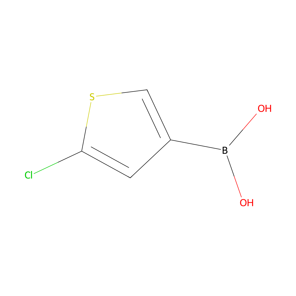 (5-Chlorothiophen-3-yl)boronic acid molecular structure, CAS 199659-23-9