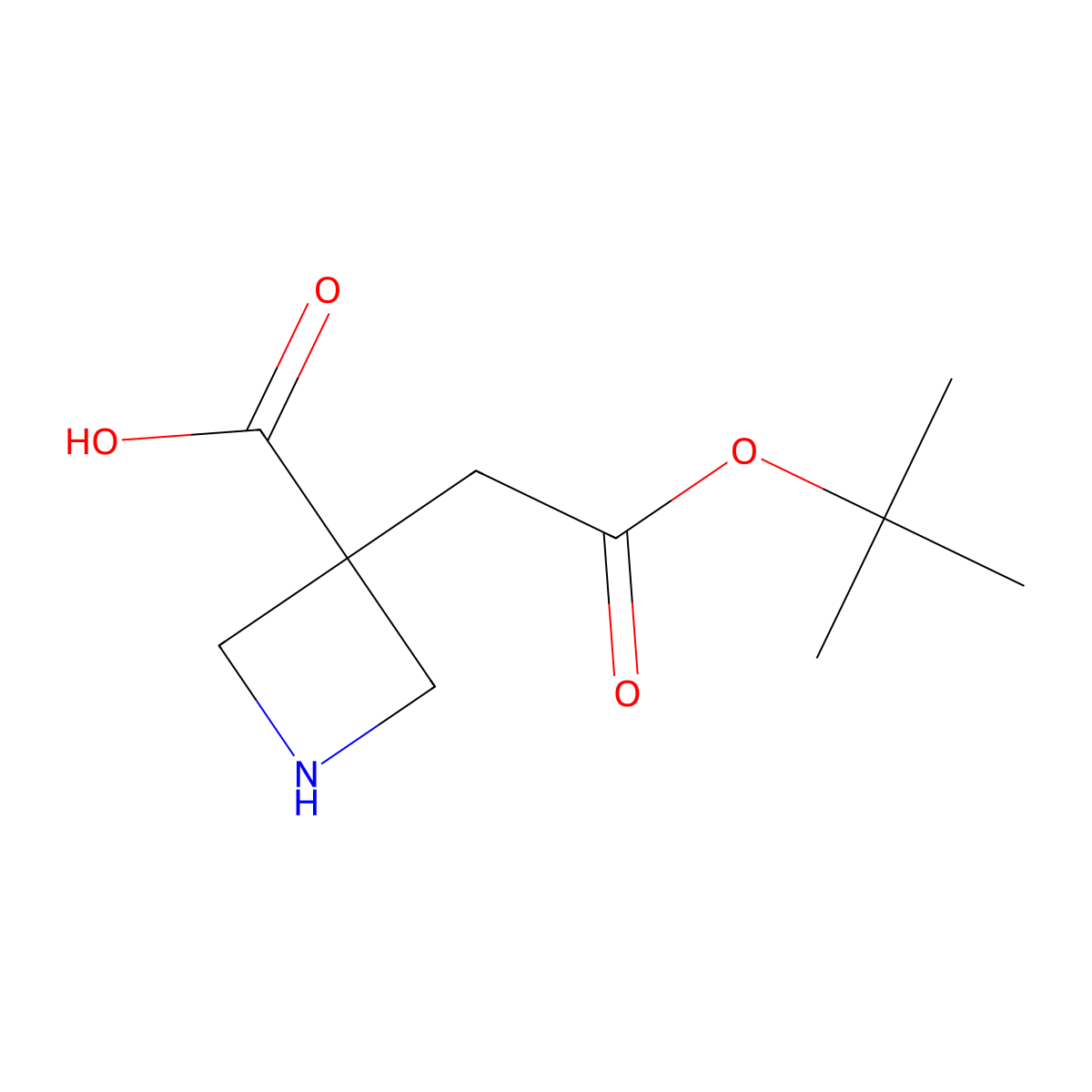 3-[2-(Tert-butoxy)-2-oxoethyl]azetidine-3-carboxylic acid molecular structure, CAS 1996593-57-7