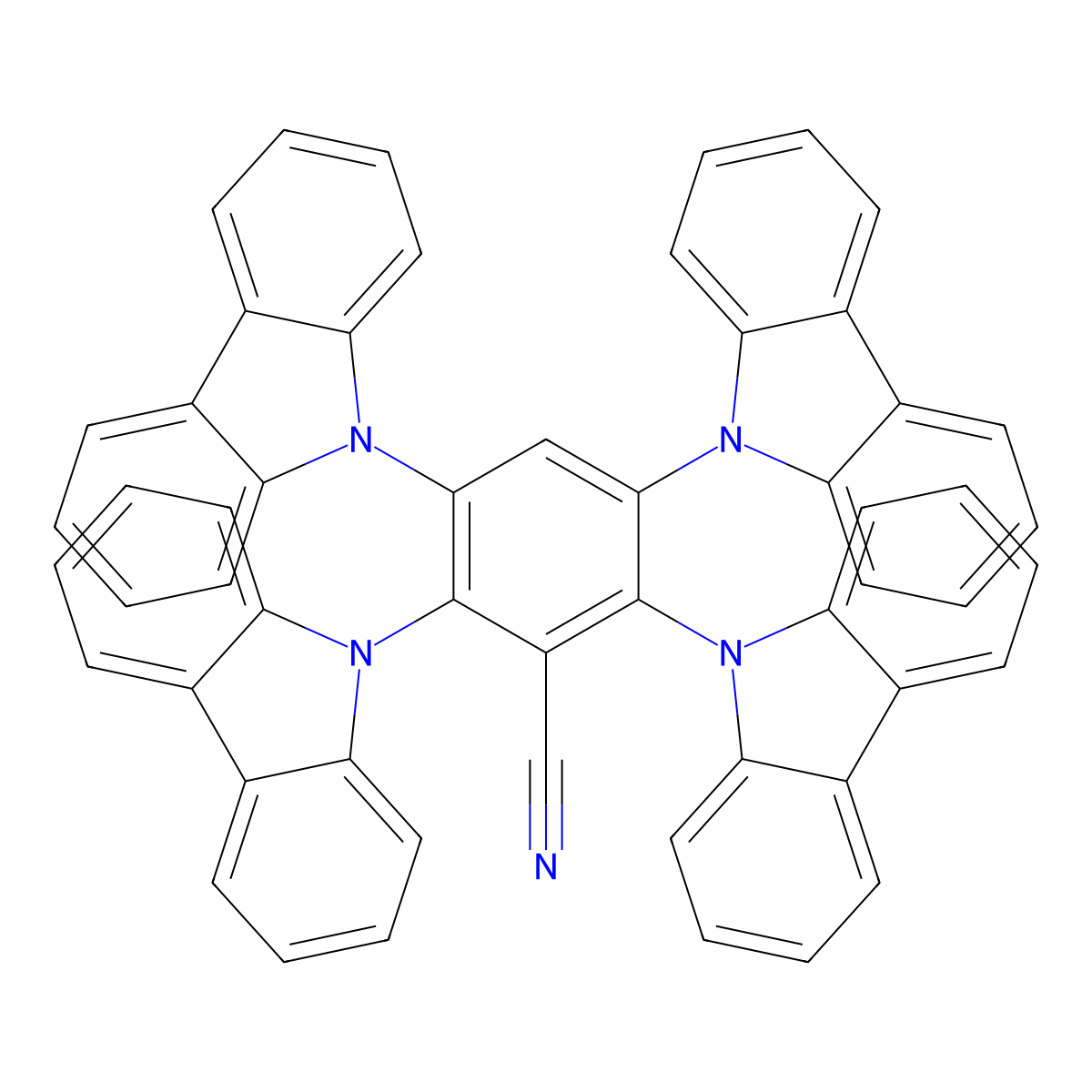 2,3,5,6-Tetra(9H-carbazol-9-yl)benzonitrile molecular structure, CAS 1996609-93-8