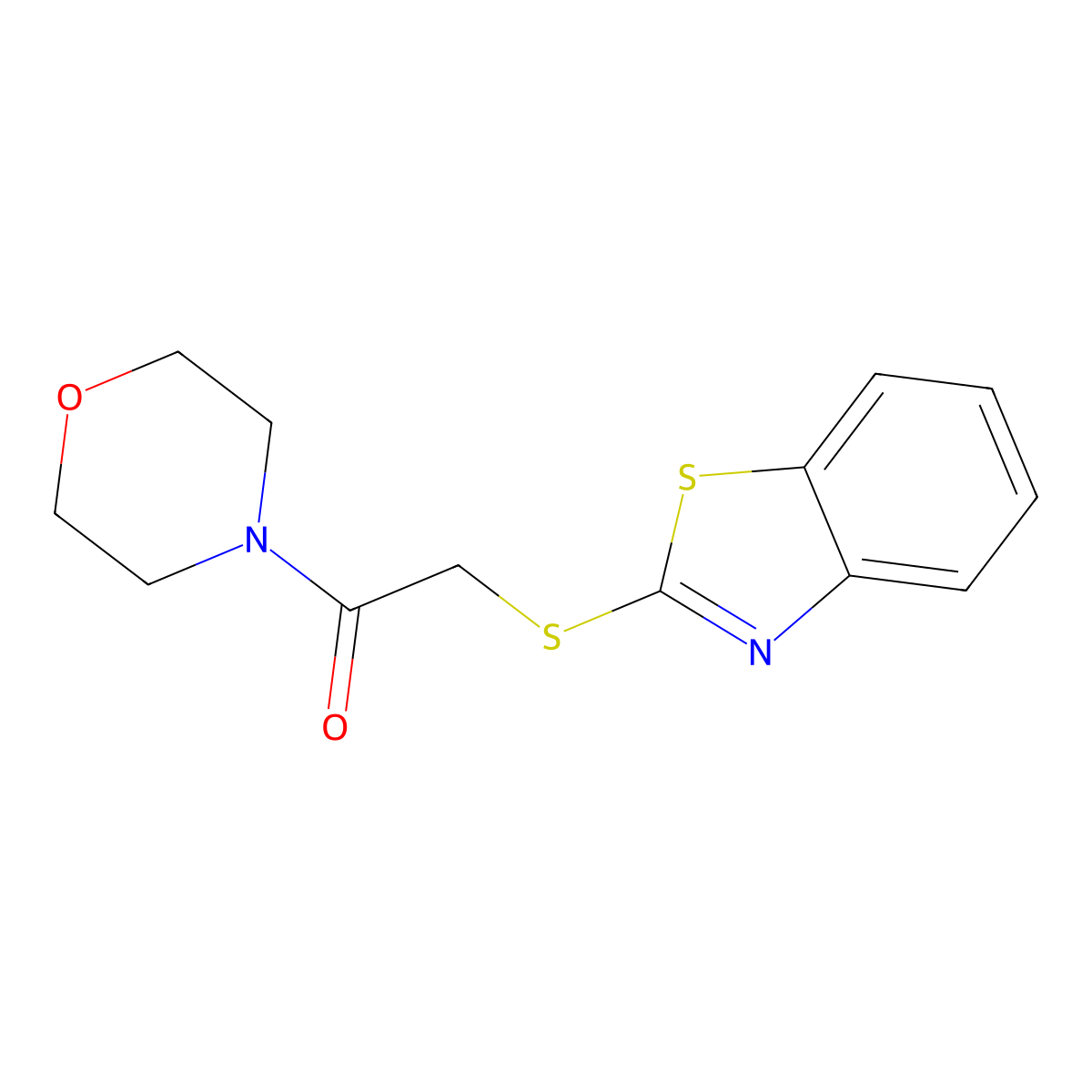 2-(1,3-Benzothiazol-2-ylsulfanyl)-1-(morpholin-4-yl)ethanone molecular structure, CAS 19967-34-1