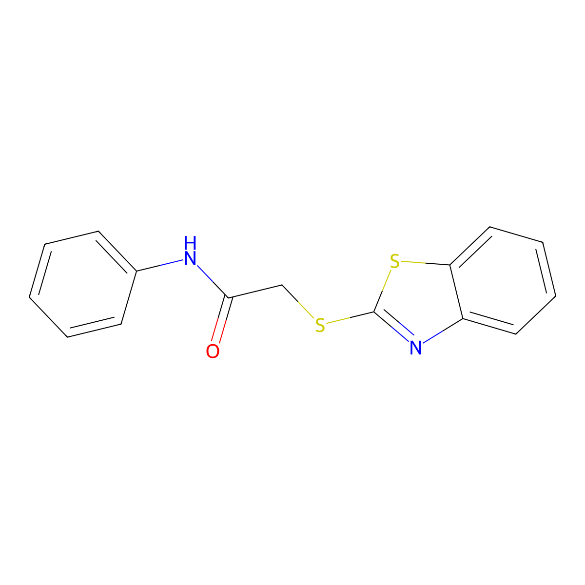 2-(1,3-benzothiazol-2-ylsulfanyl)-N-phenylacetamide molecular structure, CAS 19967-42-1