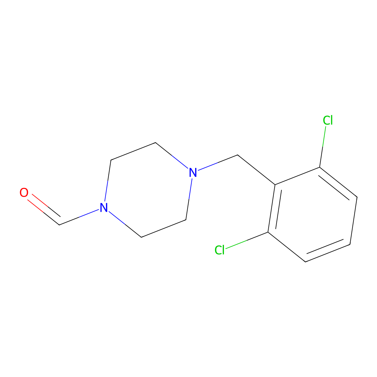 4-(2,6-Dichlorobenzyl)piperazine-1-carbaldehyde molecular structure, CAS 199671-49-3