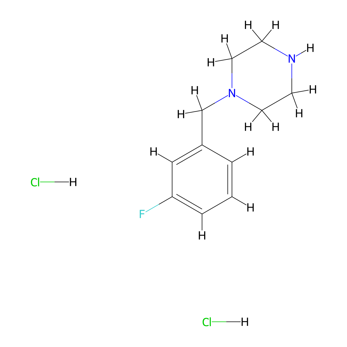 1-(3-Fluorobenzyl)piperazine dihydrochloride molecular structure, CAS 199672-04-3