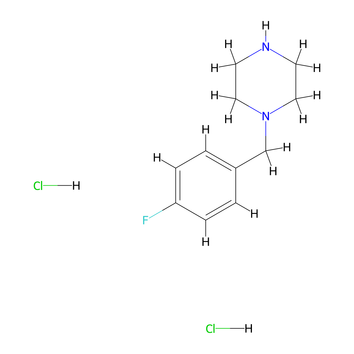 1-(4-Fluorobenzyl)piperazine hydrochloride molecular structure, CAS 199672-06-5