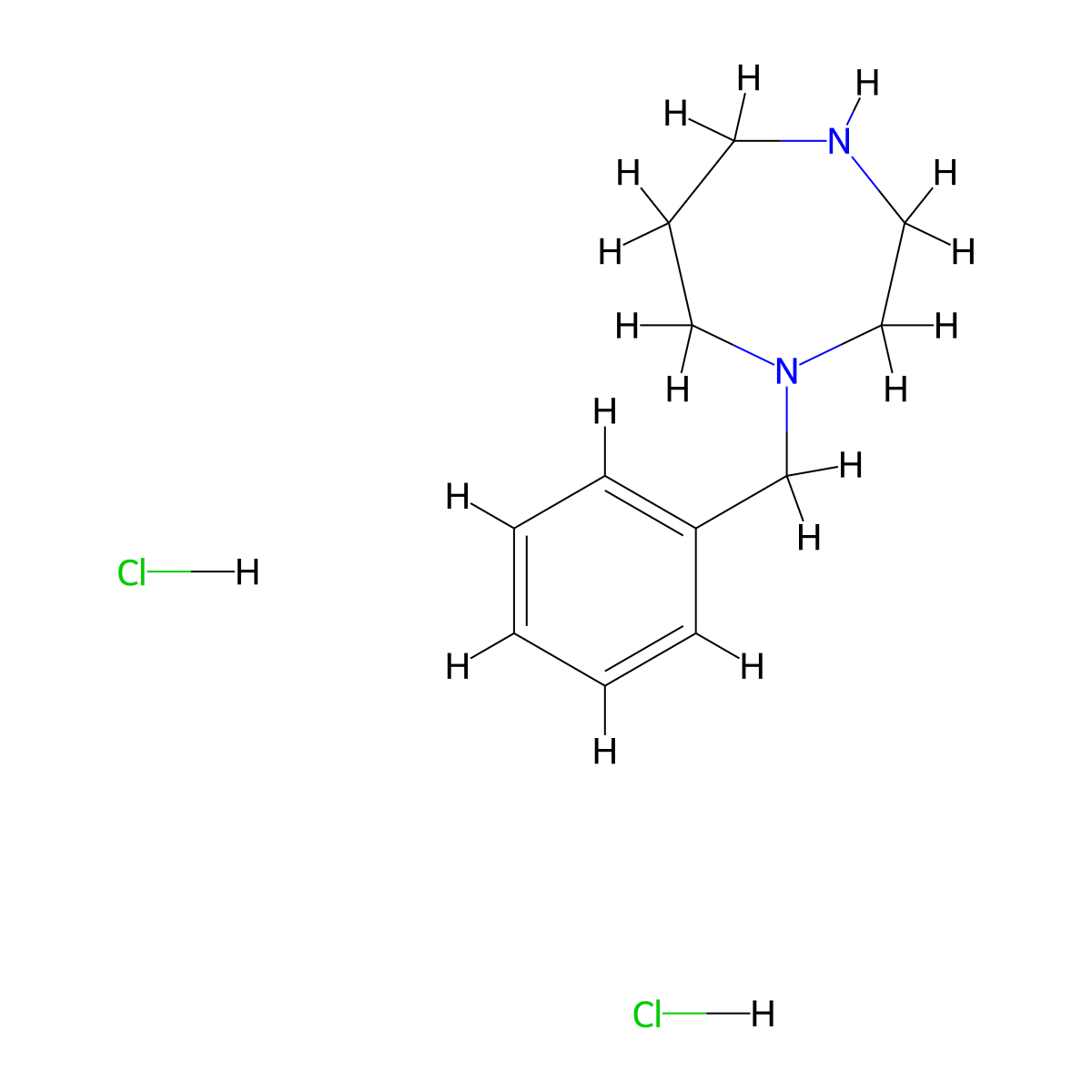 1-Benzyl-1,4-diazepane dihydrochloride molecular structure, CAS 199672-26-9
