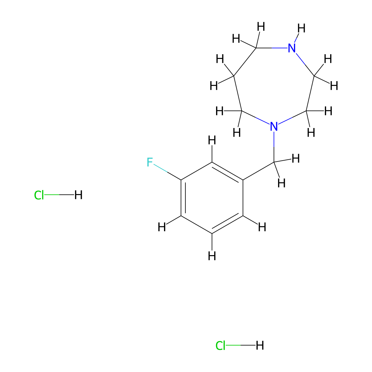 1-(3-Fluorobenzyl)-1,4-diazepane dihydrochloride molecular structure, CAS 199672-29-2