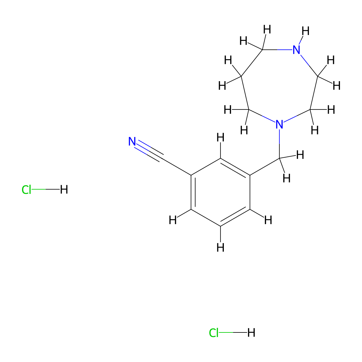 3-[(1,4-Diazepan-1-yl)methyl]benzonitrile dihydrochloride molecular structure, CAS 199672-34-9