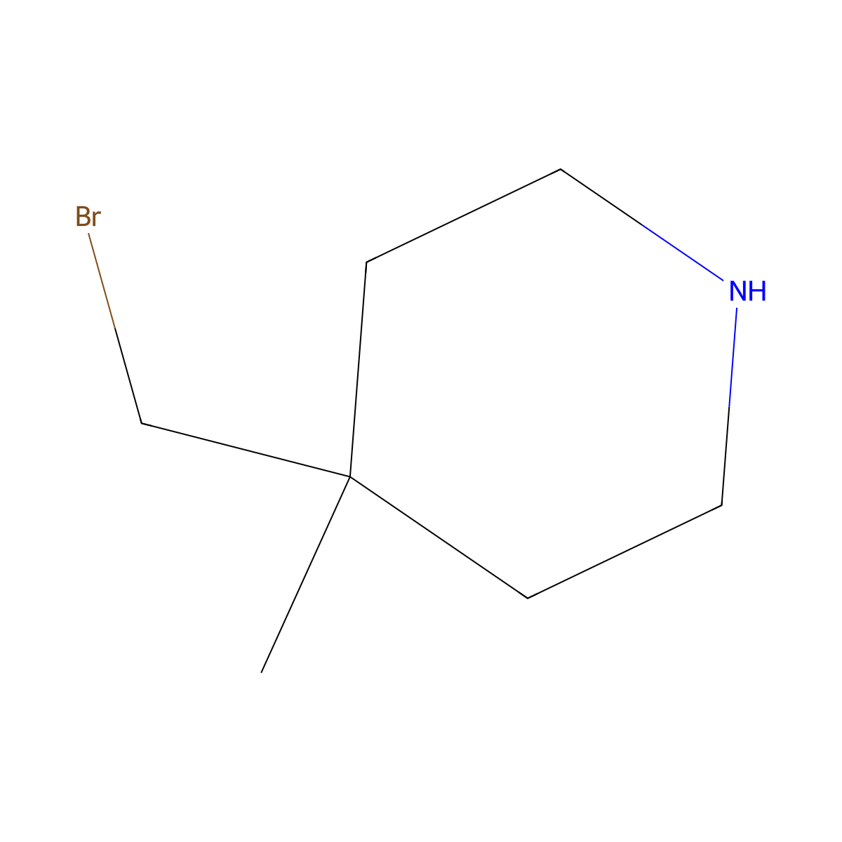 4-(Bromomethyl)-4-methylpiperidine molecular structure, CAS 1996750-88-9