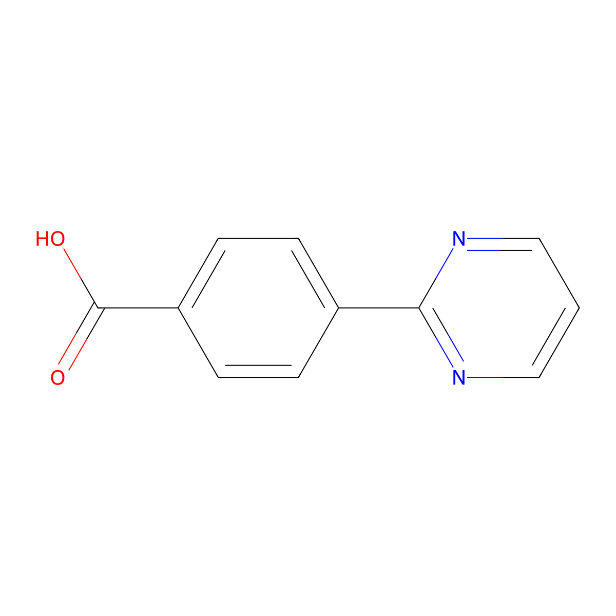 4-(Pyrimidin-2-yl)benzoic acid molecular structure, CAS 199678-12-1